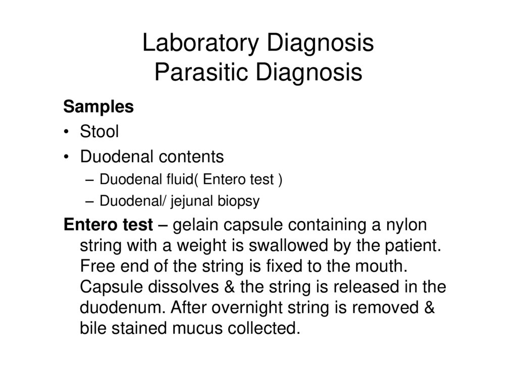 giardiasis diagnosis test