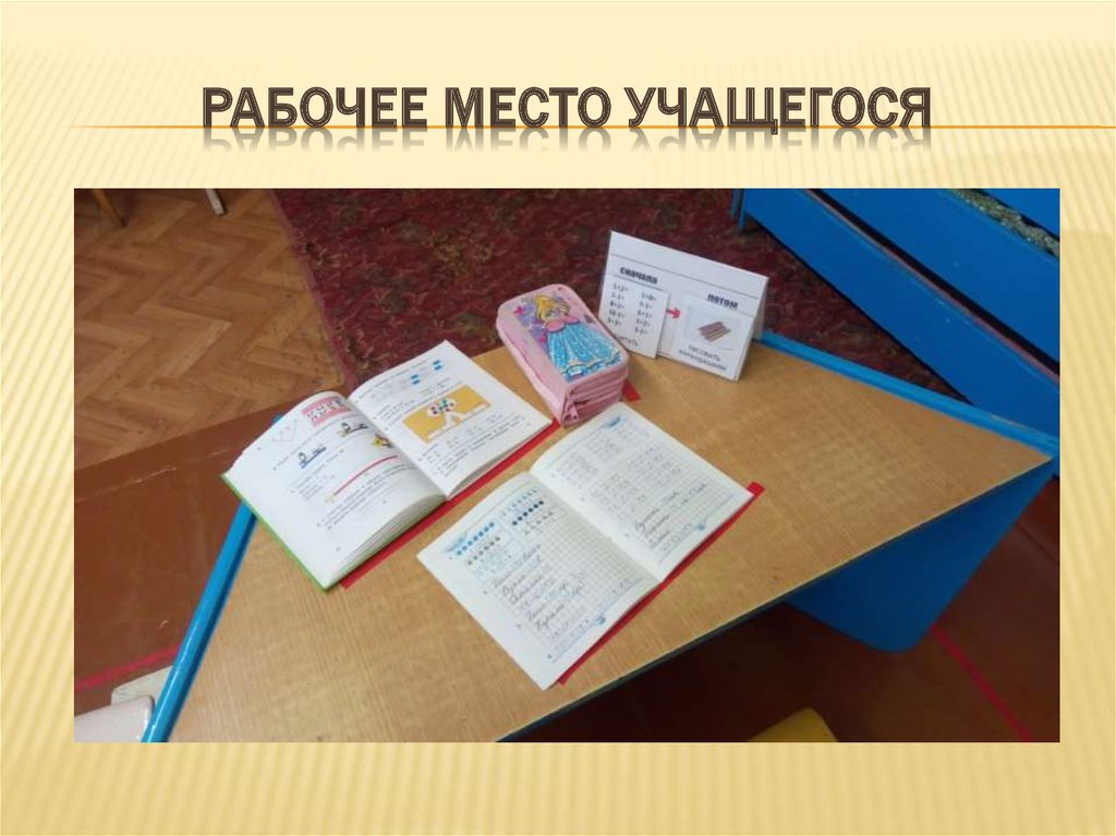 Рабочее место обучающегося. Рабочее место учащегося.