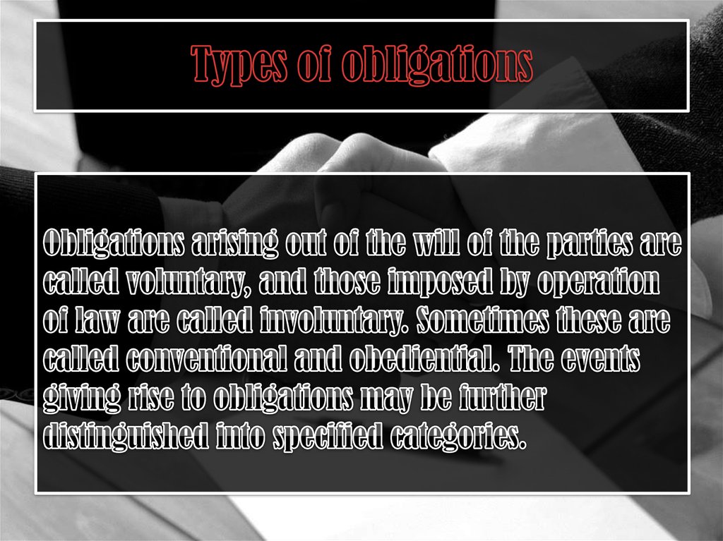 Types of obligations