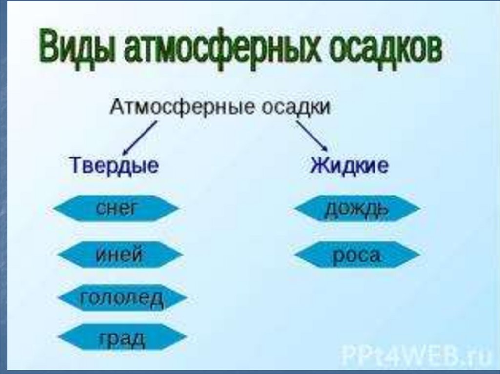 Тема атмосферные осадки. Атмосферные осадки схема. Виды атмосферных осадков. Схема виды осадков. Атмосферные осадки жидкие и Твердые.