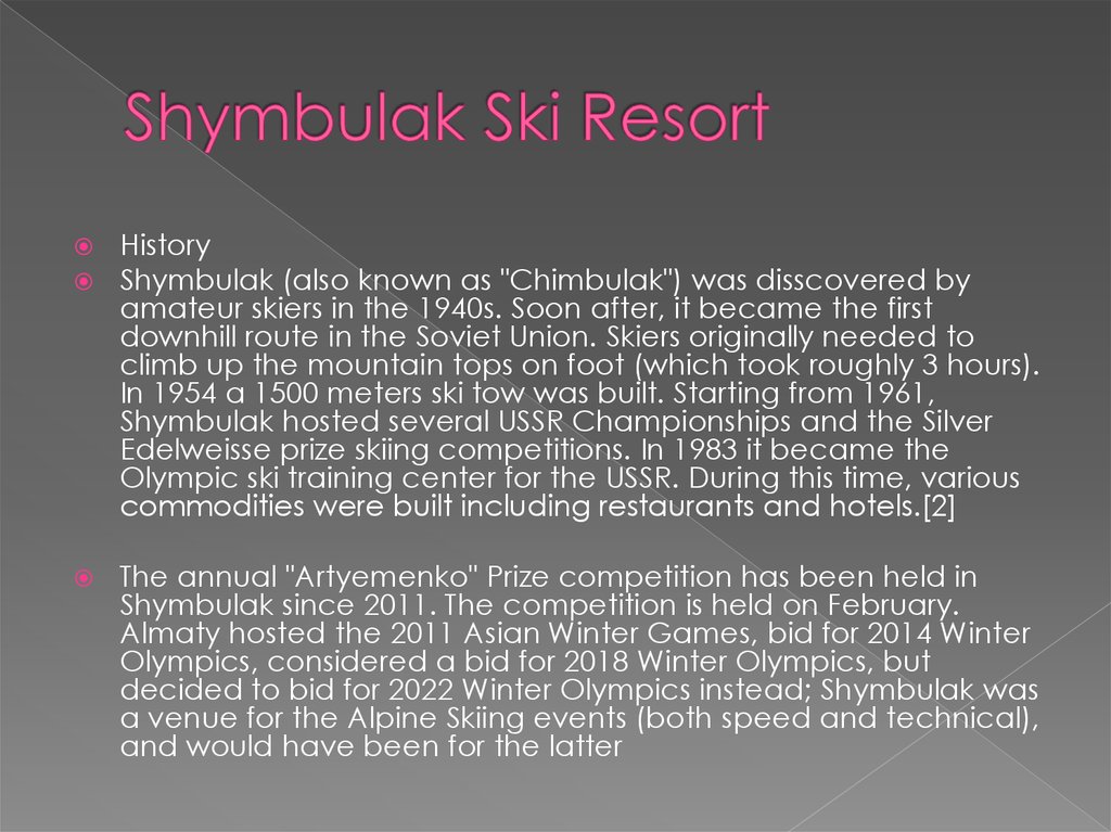 Shymbulak Ski Resort