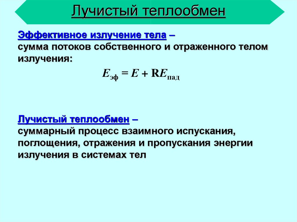 Законы лучистого теплообмена