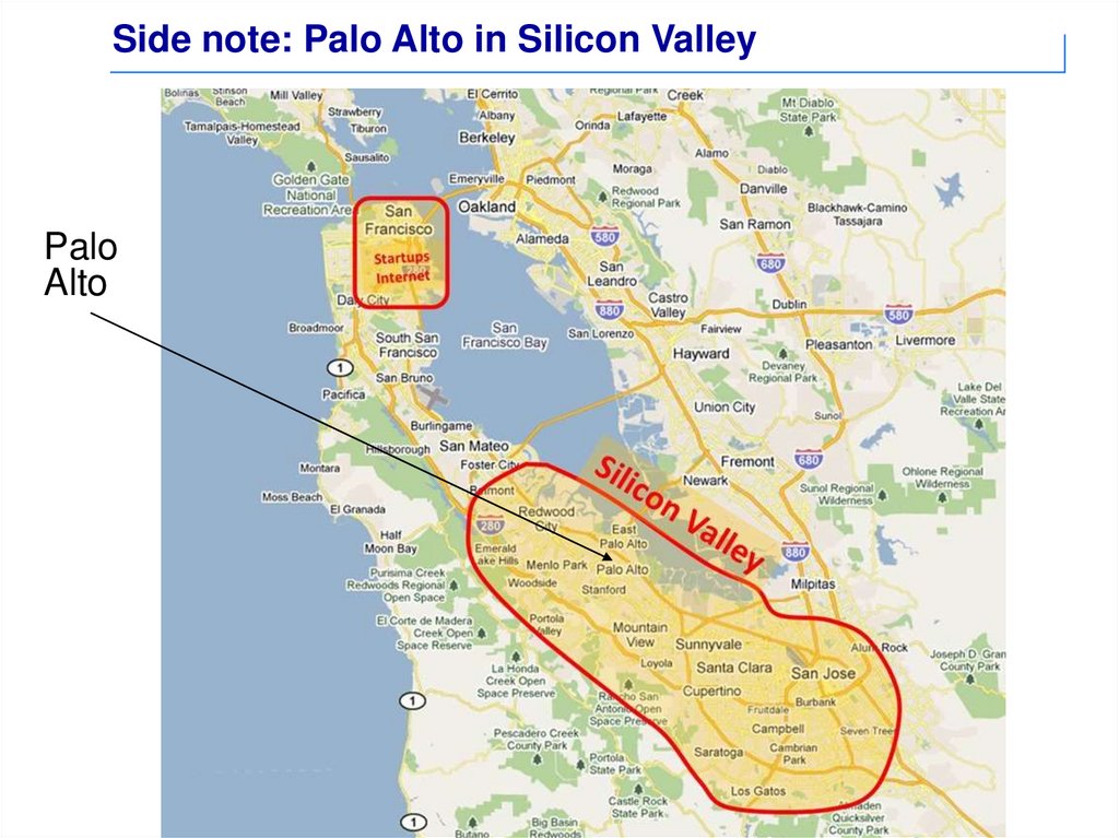 Side note. Пало-Альто и Беркли на карте Калифорнии. Кремниевая Долина Лос Анджелес расстояние.