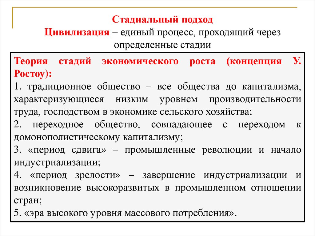 Стадиальный подход к историческому процессу