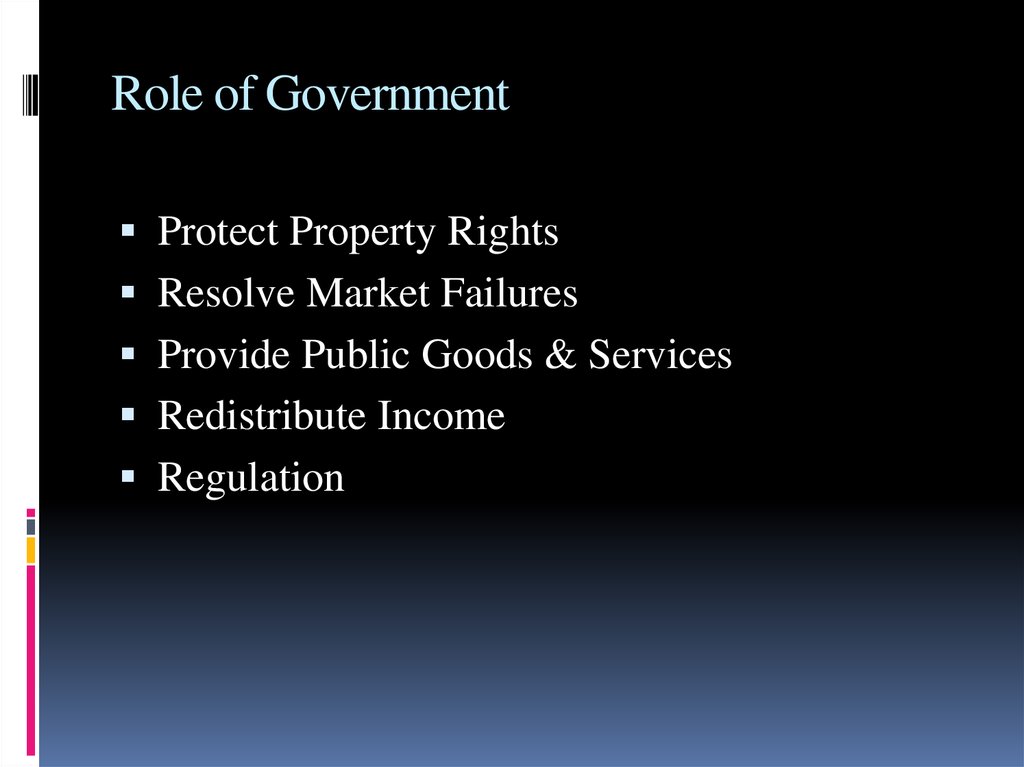 The Role Of The Government