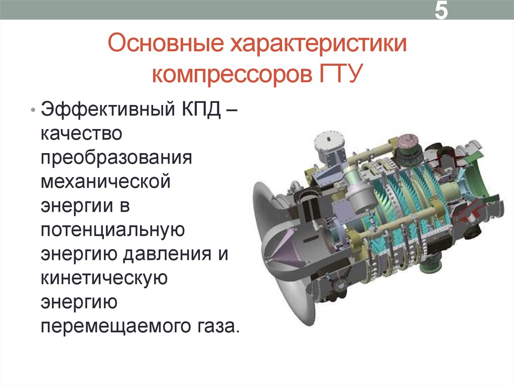 Основные характеристики компрессоров ГТУ