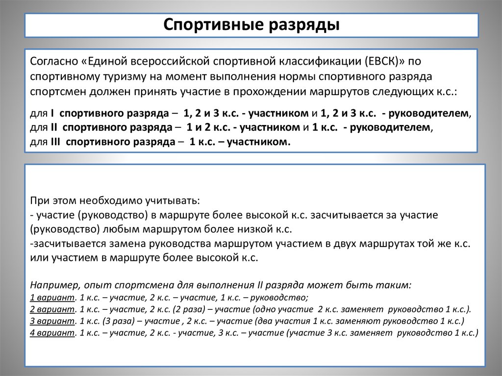 Лекция по теме Спортивный туризм. Разрядные требования и правила соревнований