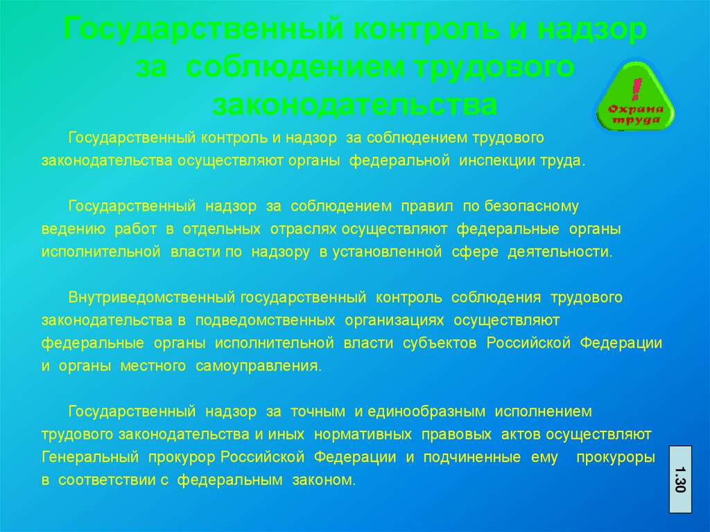 Государственный контроль за соблюдением трудового законодательства