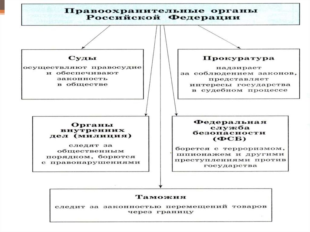 Схема виды правоохранительных органов