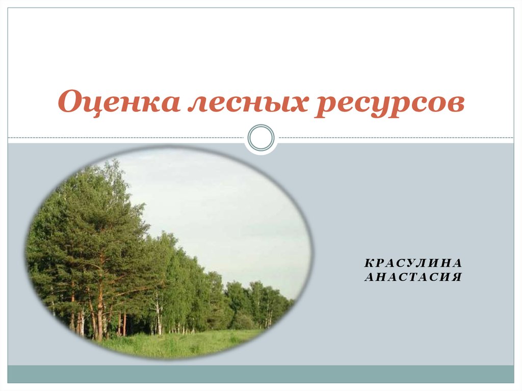 Оценка лесных ресурсов - online presentation