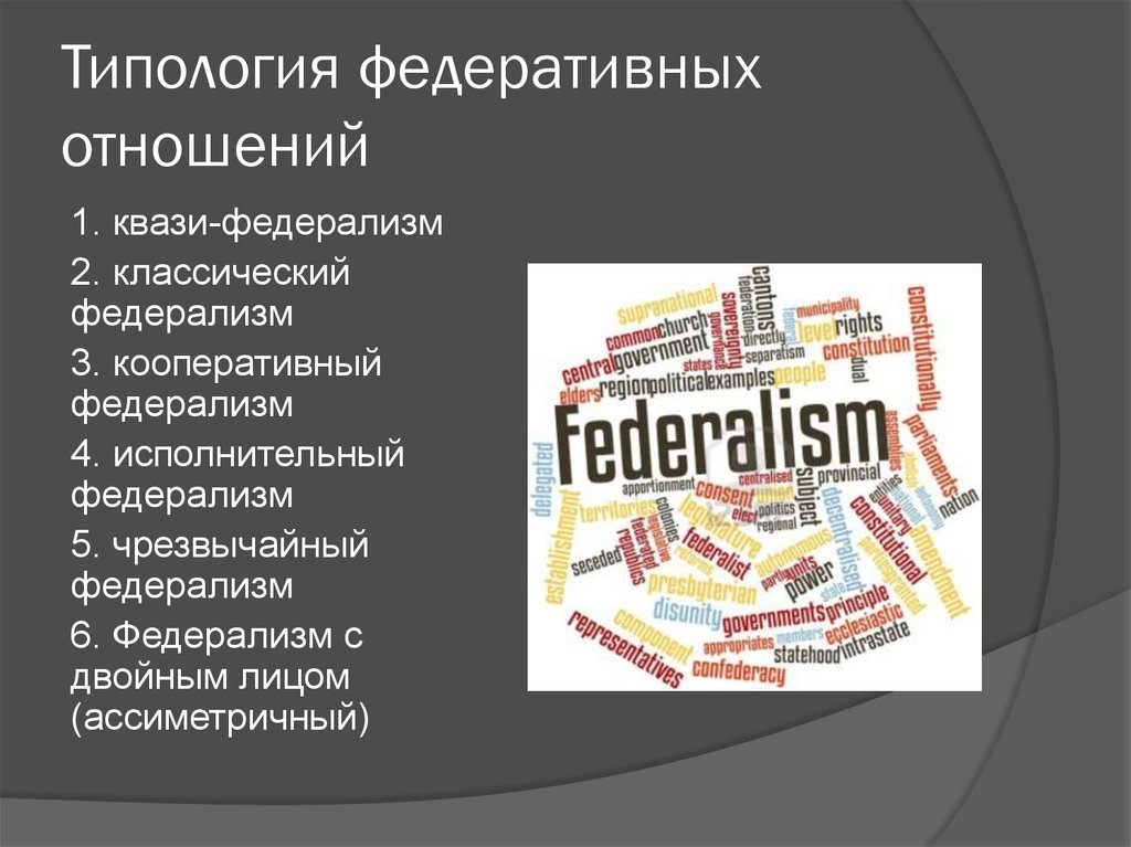 Типология федеративных отношений