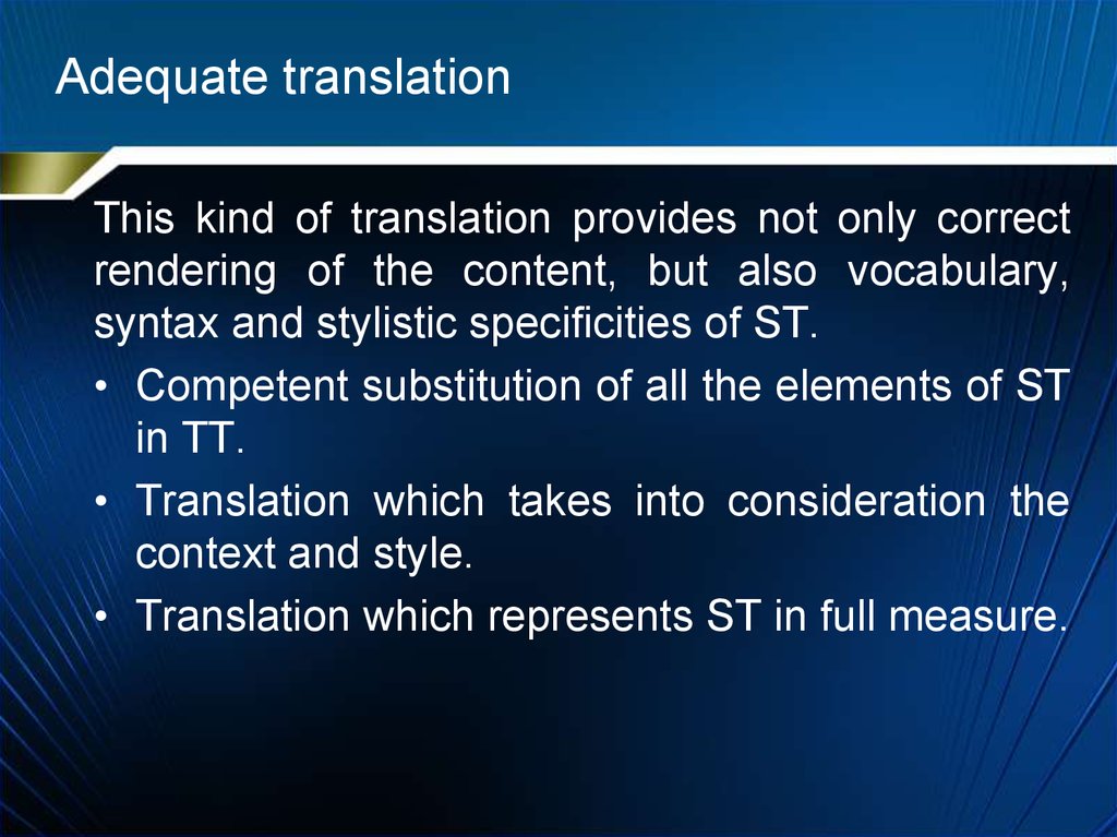 Adequate translation