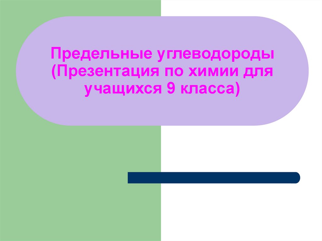 Предельные углеводороды презентация