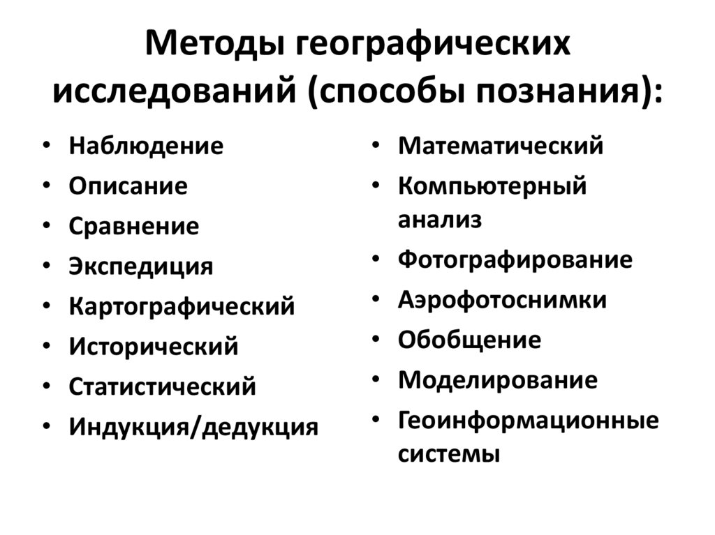 Методы географических исследований