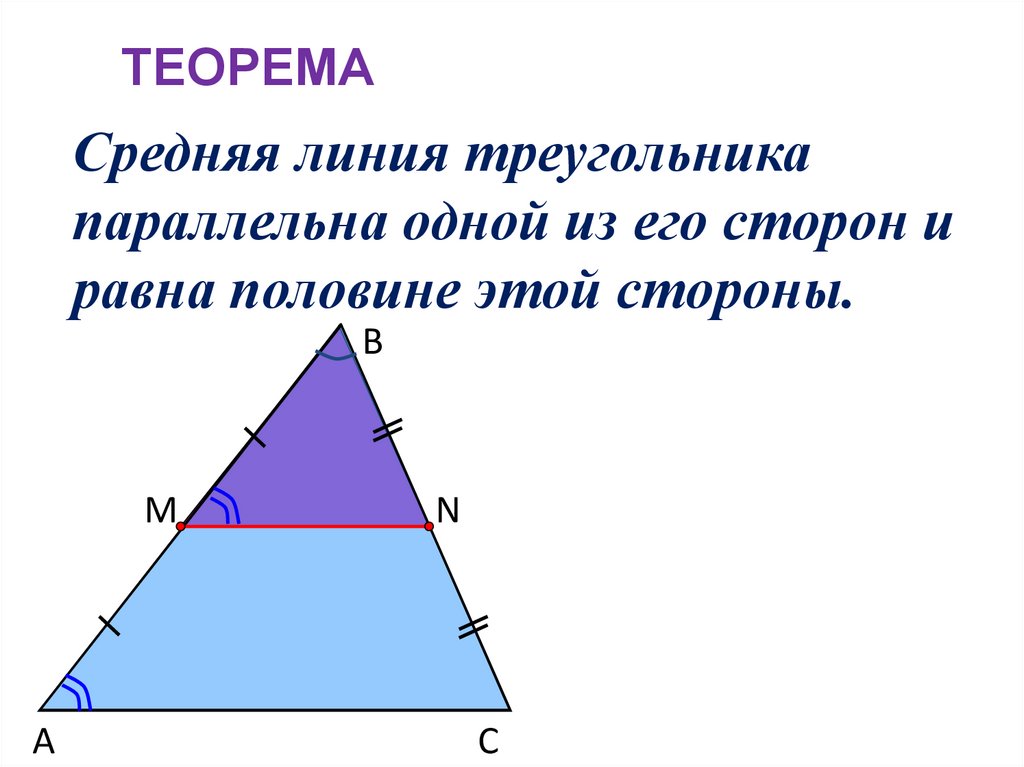 Средняя линия треугольника картинка