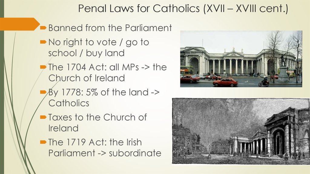 Penal Laws for Catholics (XVII – XVIII cent.)