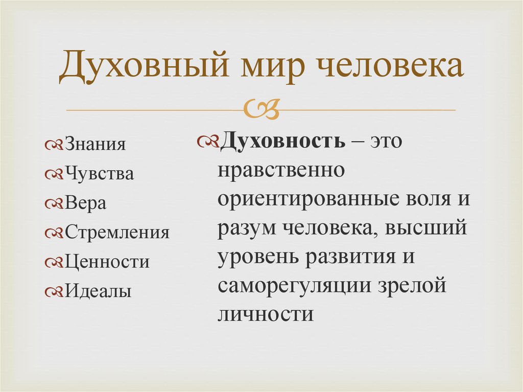 Что составляет твой духовный мир 5 класс однкнр презентация