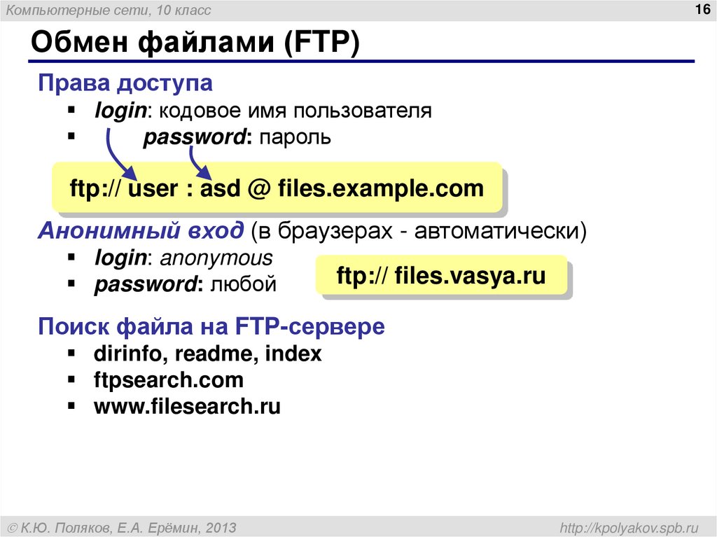 Обмен файлами (FTP)