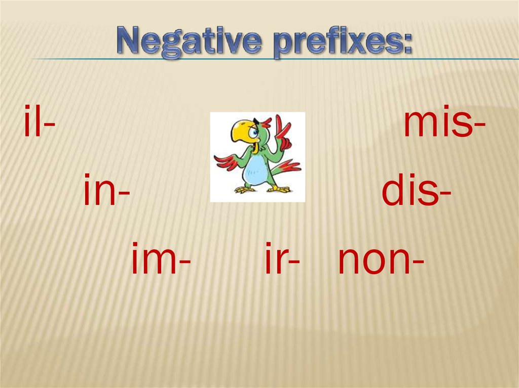 Negative prefixes in english