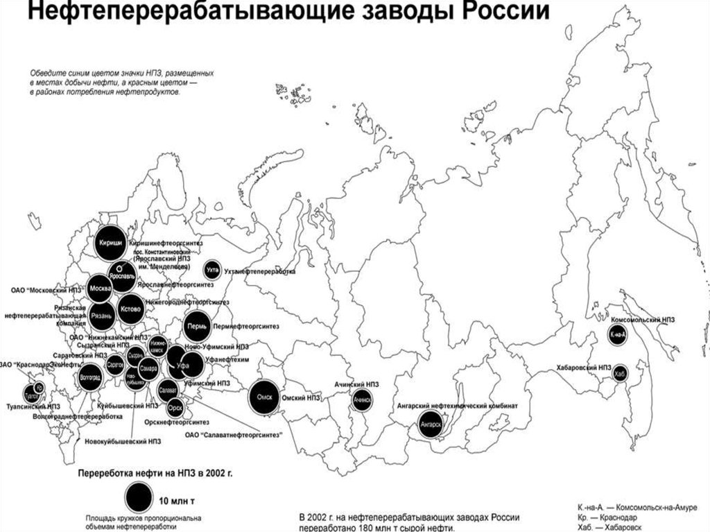 Нпз вблизи потребителя. Крупные центры нефтепереработки в России на карте. Россия нефть перерабатывающие заводы карта. 10 Нефтеперерабатывающих заводов России на карте. 10 Крупнейших НПЗ России на карте.