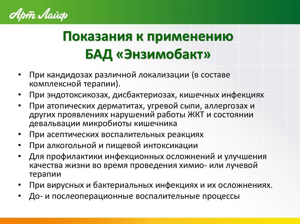 Применение c. Энзимобакт. Энзимобакт арт лайф. Пути использования БАДОВ. Показания к применению биологически активных добавок.