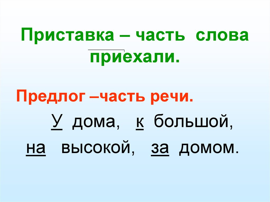 Окончание в слове приехал