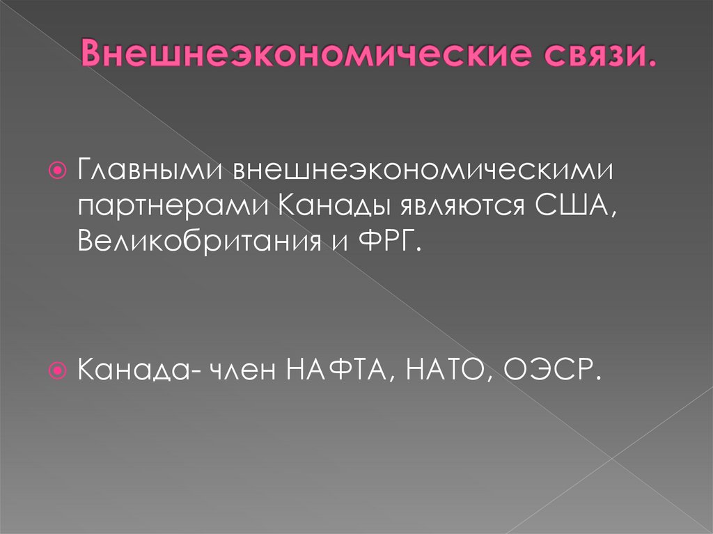 Внешнеэкономические связи великобритании презентация