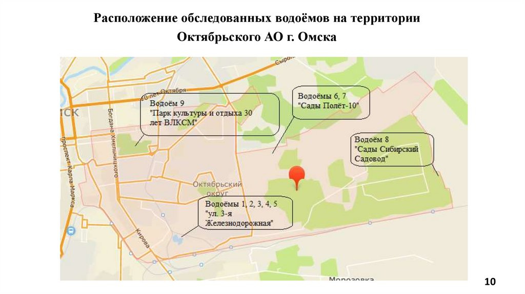 Карта территории Октябрьского района г. Омска. Территория и расположение чехле. Омск местоположение
