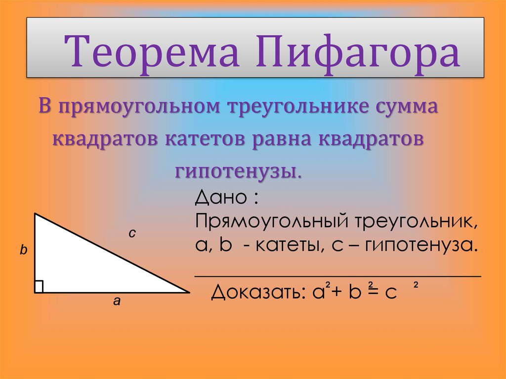 Теорема Пифагора.