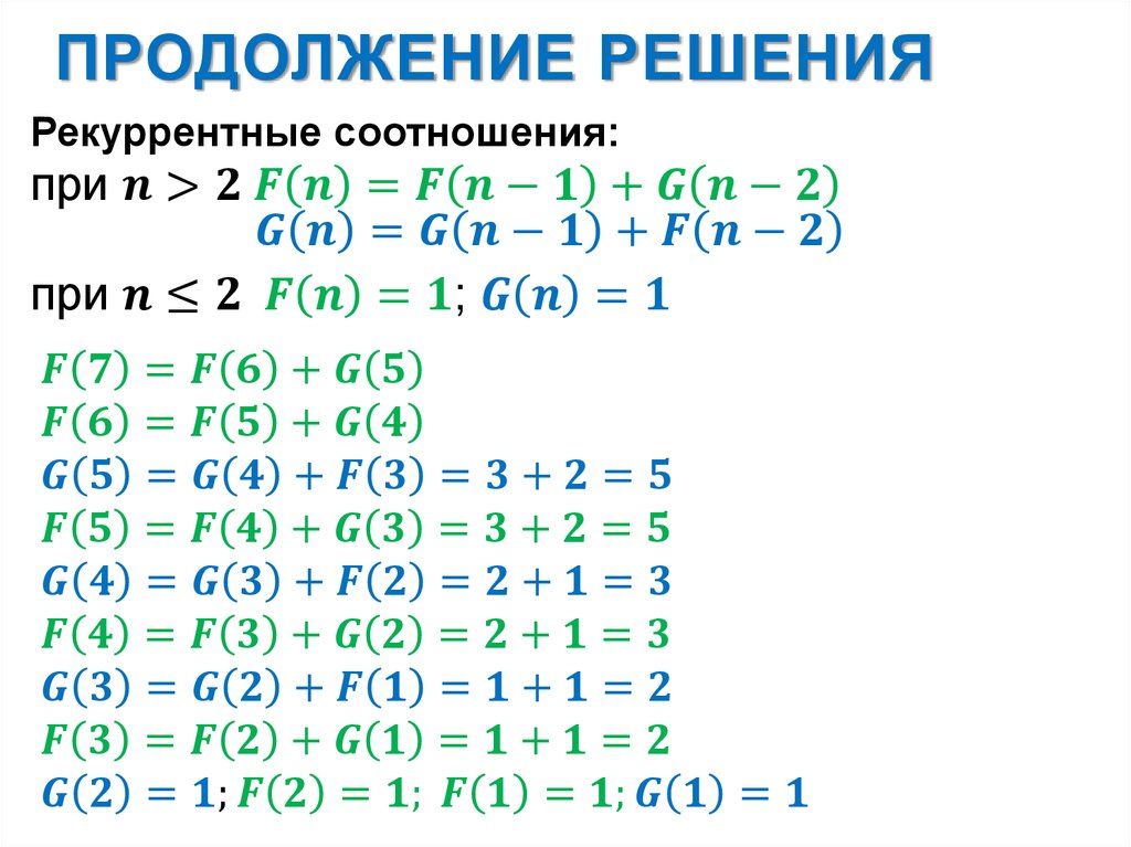 Продолжение решения