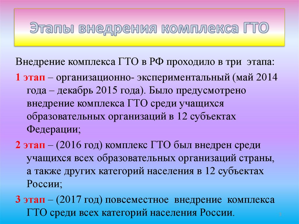 Реализация комплекса. Этапы внедрения ГТО. Этапы внедрения комплекса ГТО. Этапы внедрения ГТО В России. Этапы развития, изменения значения комплекса ГТО..