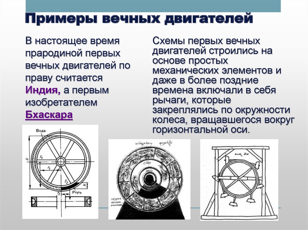 Модели вечных двигателей и их разоблачение презентация