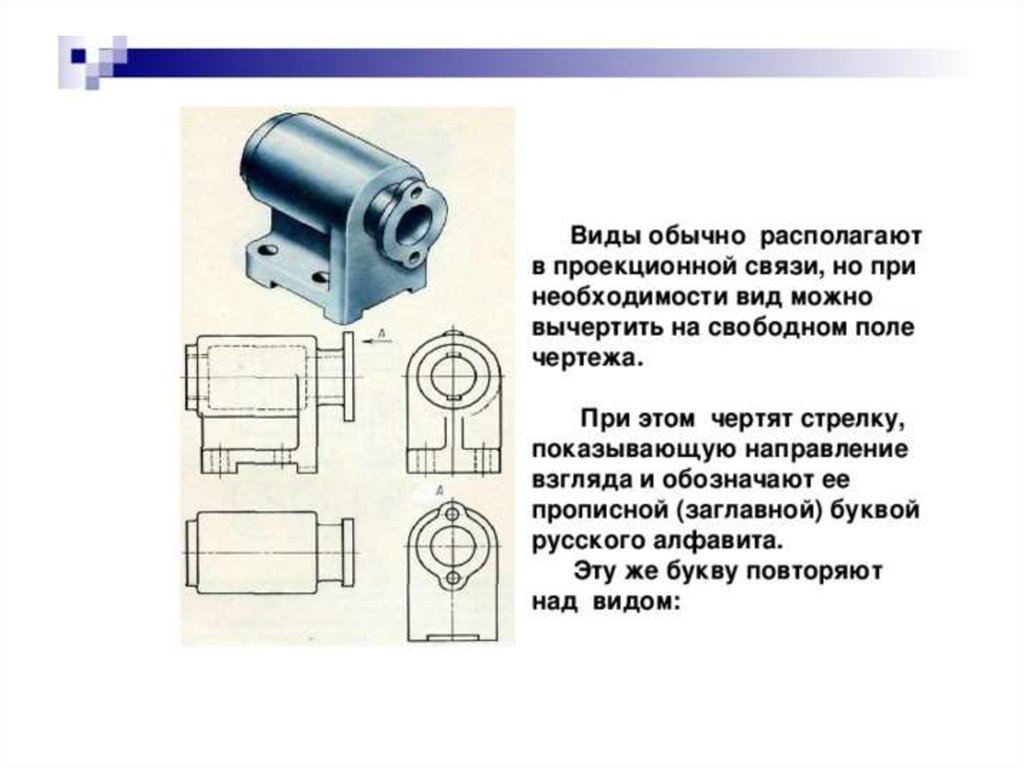 Если основные виды изображены в проекционной связи на чертеже они