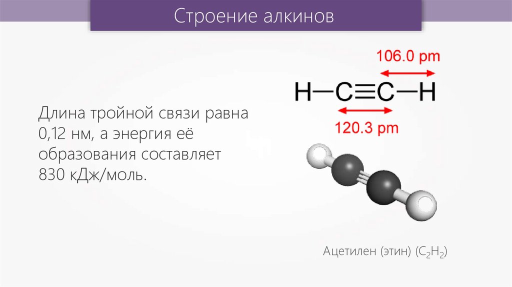 Углерод образует водородное соединение. Строение на примере ацетилена. Пространственное строение молекулы Алкины. Электронное строение тройной связи в алкинах. Алкины формула пространственная.