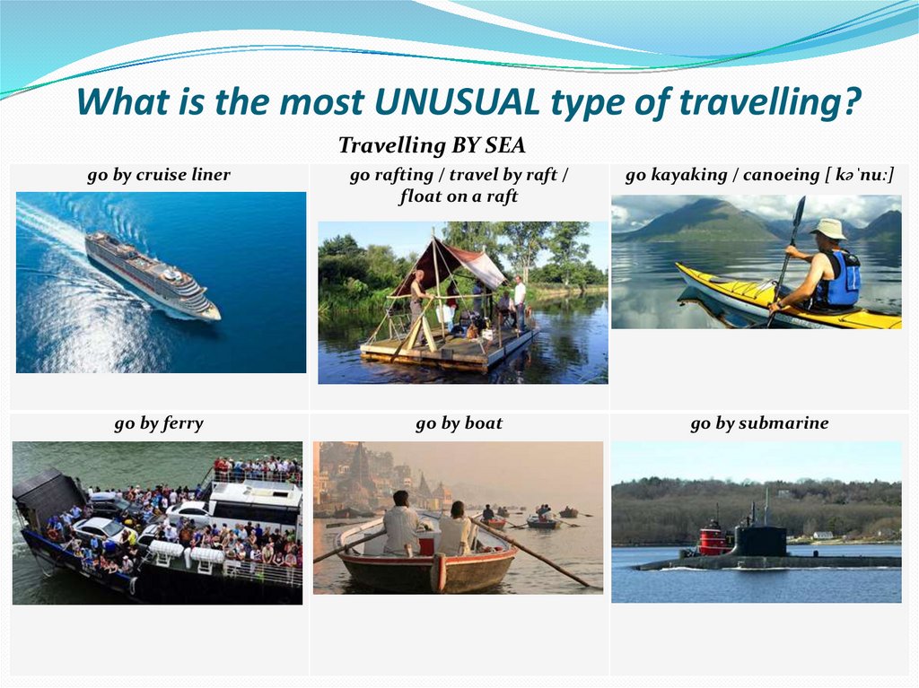 What is the most UNUSUAL type of travelling?