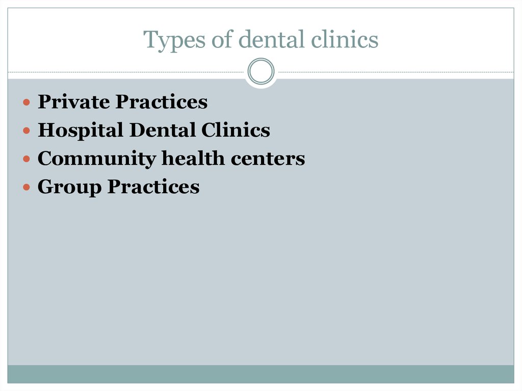 Types of dental clinics