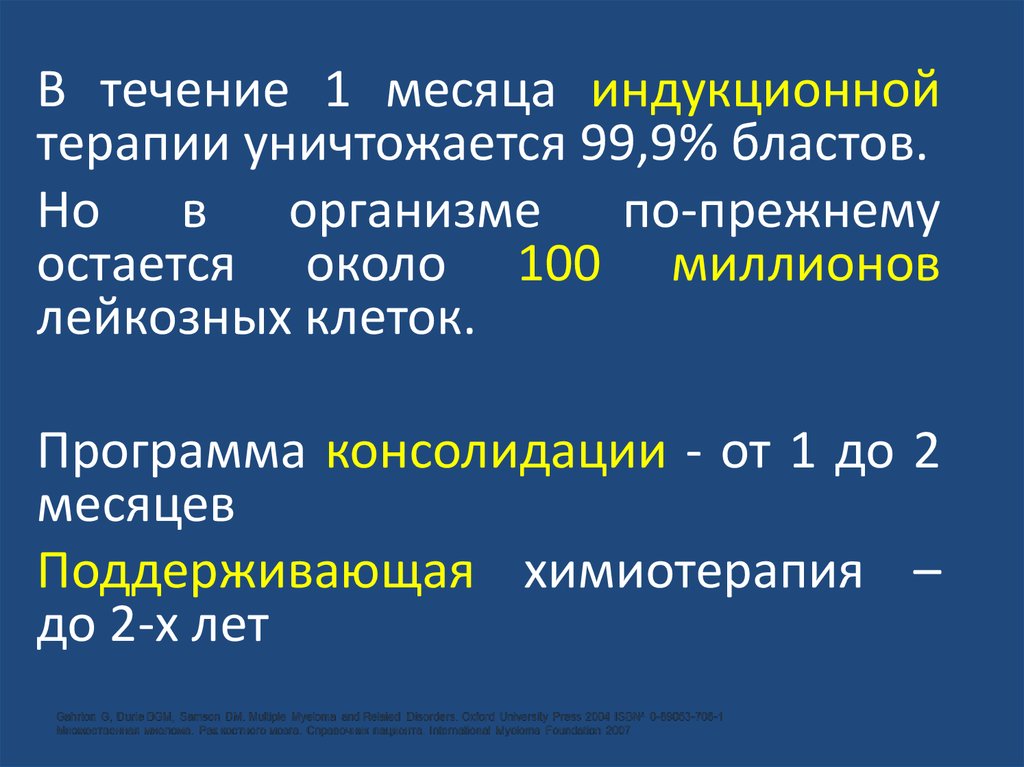 Индукционная терапия. Виды лейкозов.