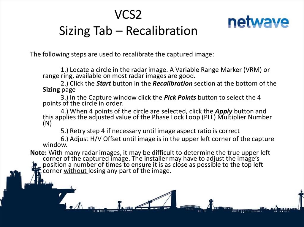 VCS2 Sizing Tab – Recalibration