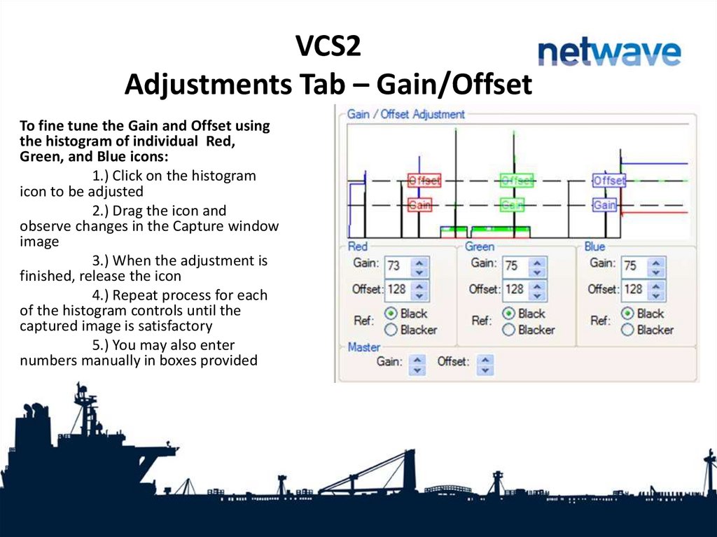 VCS2 Adjustments Tab – Gain/Offset