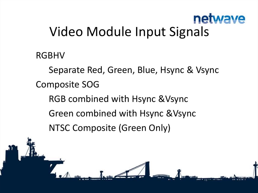 Video Module Input Signals