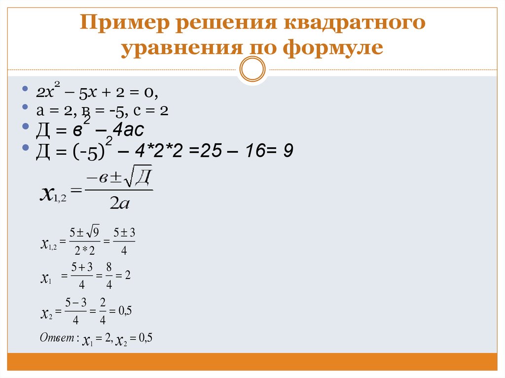 Примеры решения квадратных уравнений