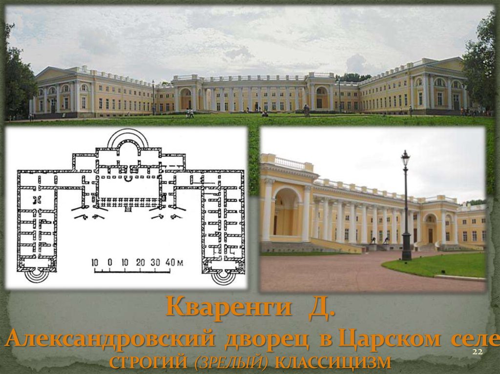 Кваренги Д. Александровский дворец в Царском селе СТРОГИЙ (ЗРЕЛЫЙ) КЛАССИЦИЗМ