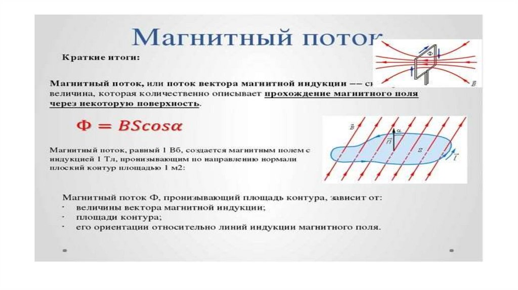 Магнитный поток однородного магнитного поля пронизывающий