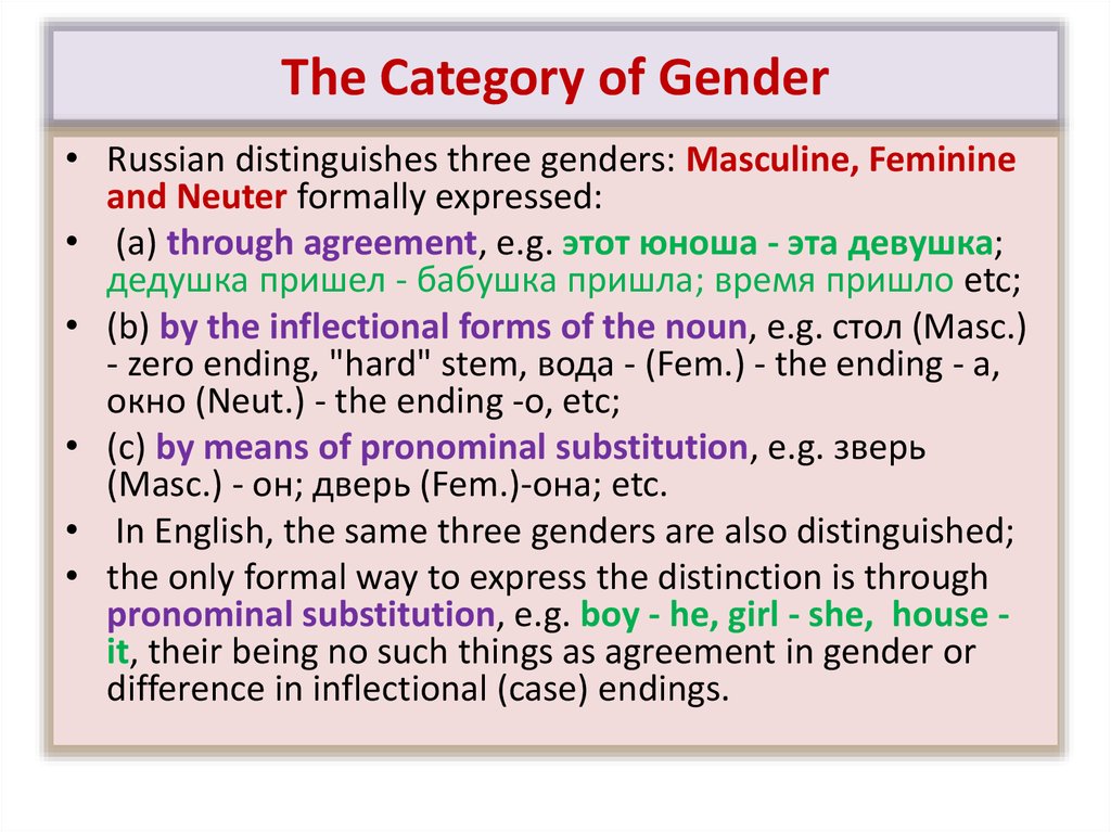 The Category of Gender