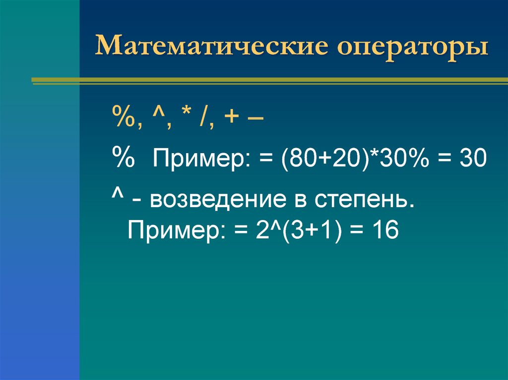 Математические операторы