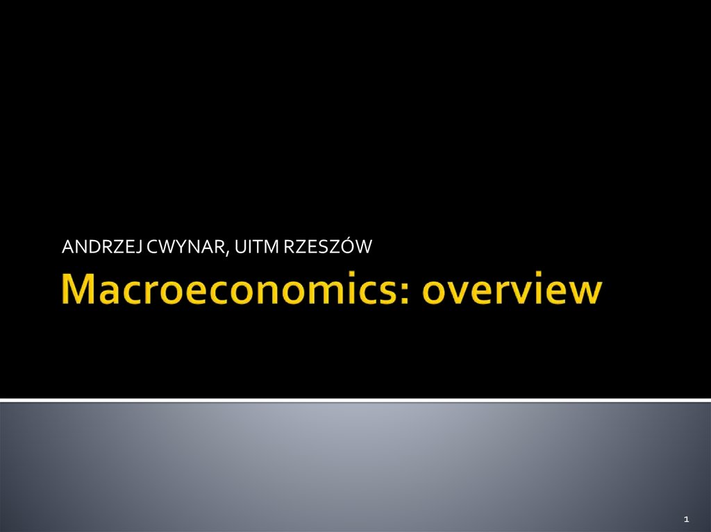 Macroeconomics: overview