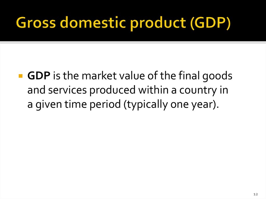Gross domestic product (GDP)