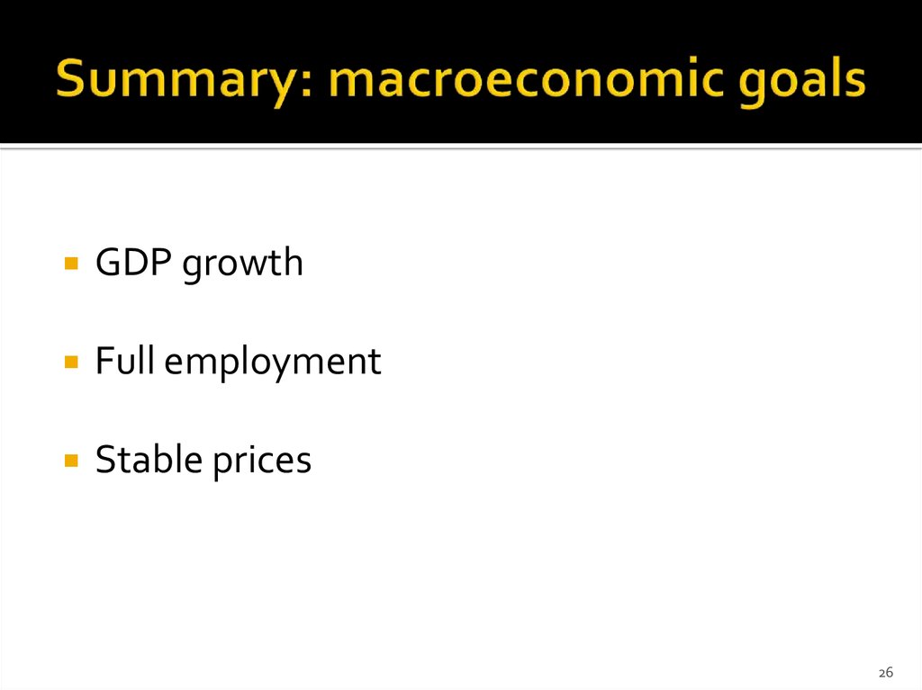 Summary: macroeconomic goals