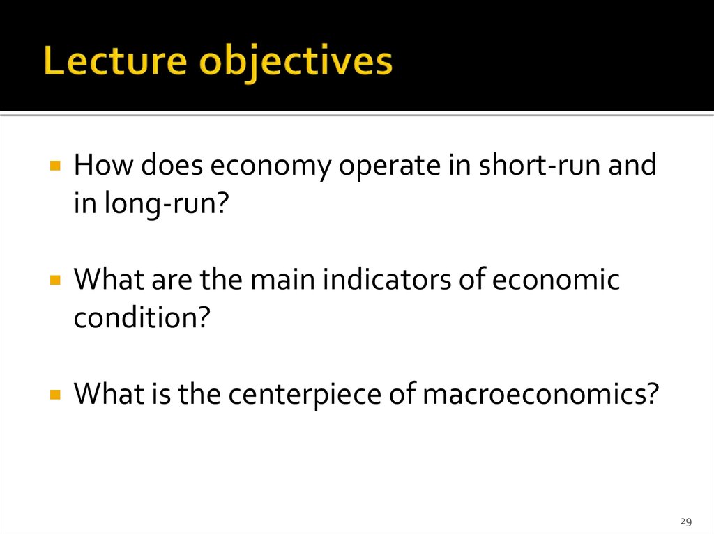 Lecture objectives