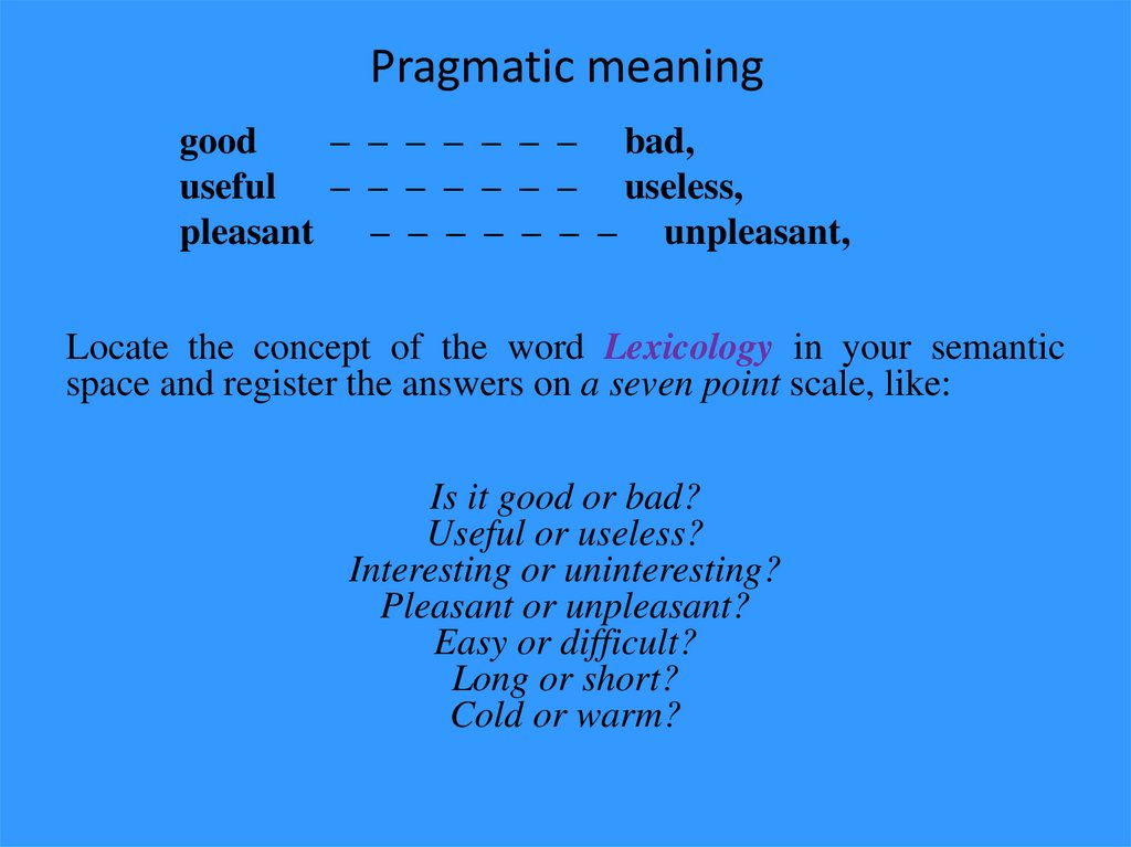 Pragmatic meaning